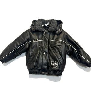 Big Chill Boys jacket Motorcycle size 4T black faux leather